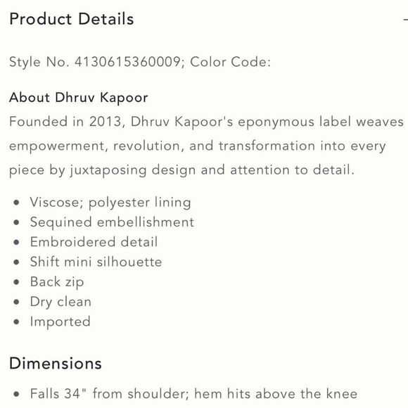 NWT Anthropologie Dhruv Kapoor Sequined Shift Mini Dress - Picture 14 of 14